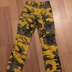 Black And Yellow Camo Pants